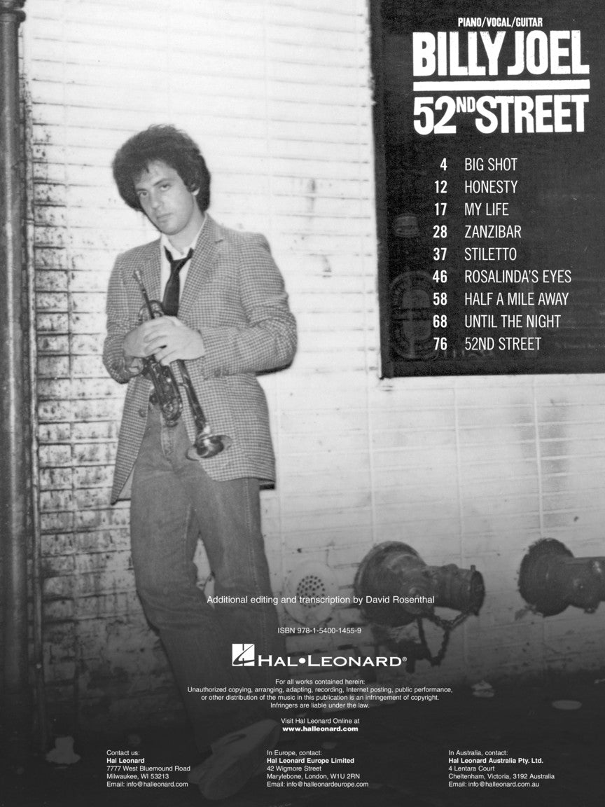 Billy Joel - 52nd Street PVG Songbook