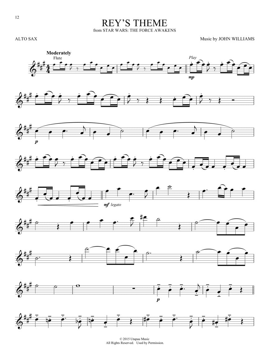 Movie And Tv Music For Alto Saxophone Play Along Book/Ola