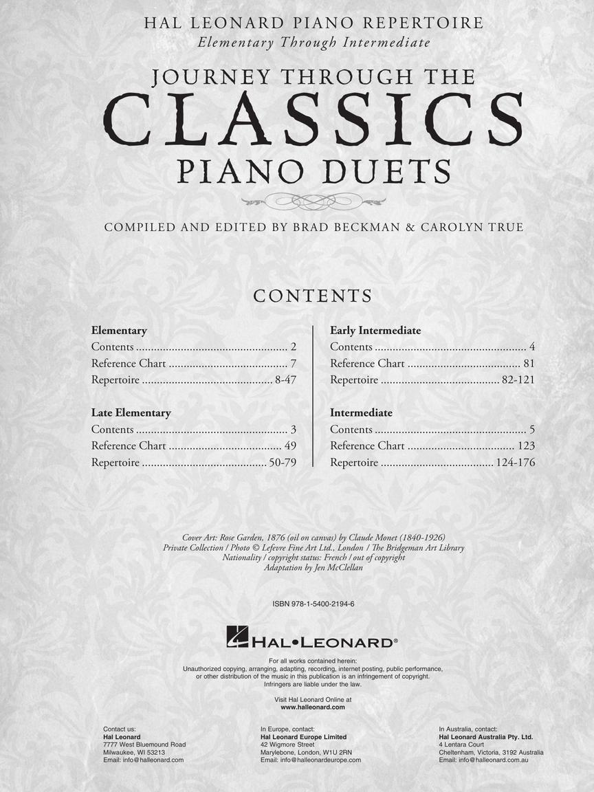 Journey Through The Classics - Piano Duets Book