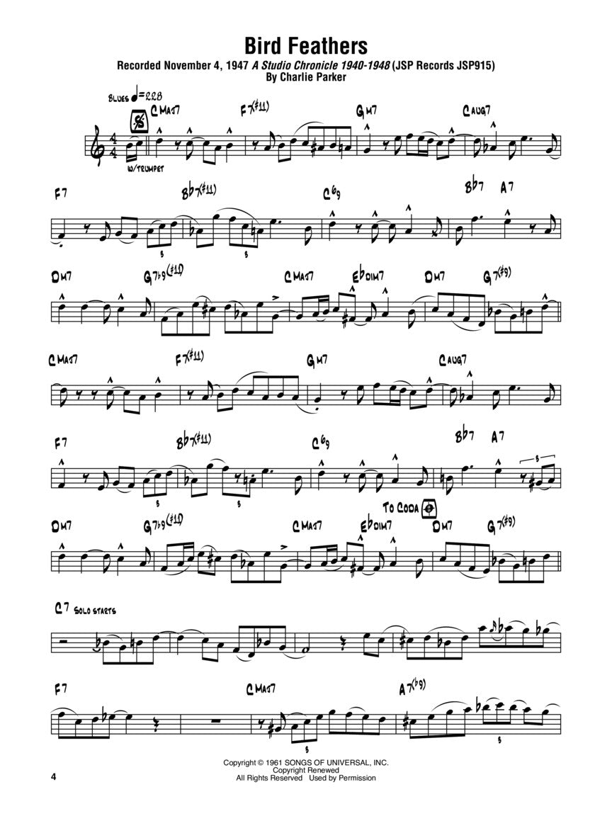 Charlie Parker Omnibook Volume 2 - B Flat Instruments Jazz