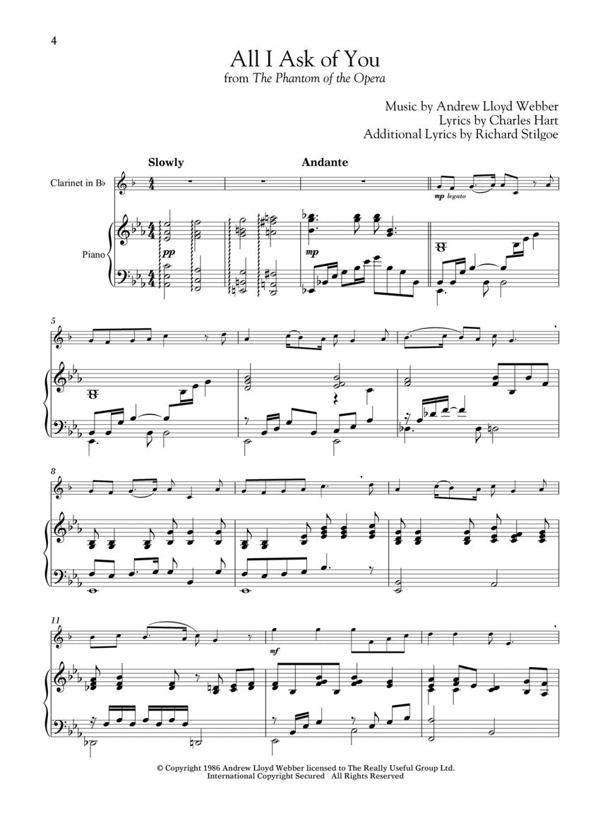 Broadway Songs for Classical Players - Clarinet Solo Book