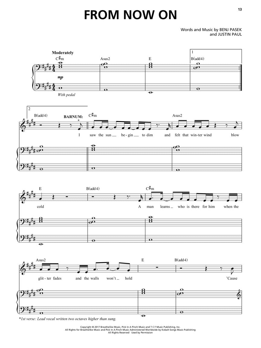 The Greatest Showman - Music Minus One Vocal Book/Ola