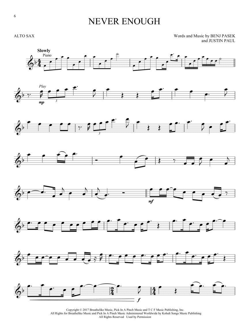 The Greatest Showman - Alto Saxophone Play Along Book/Ola