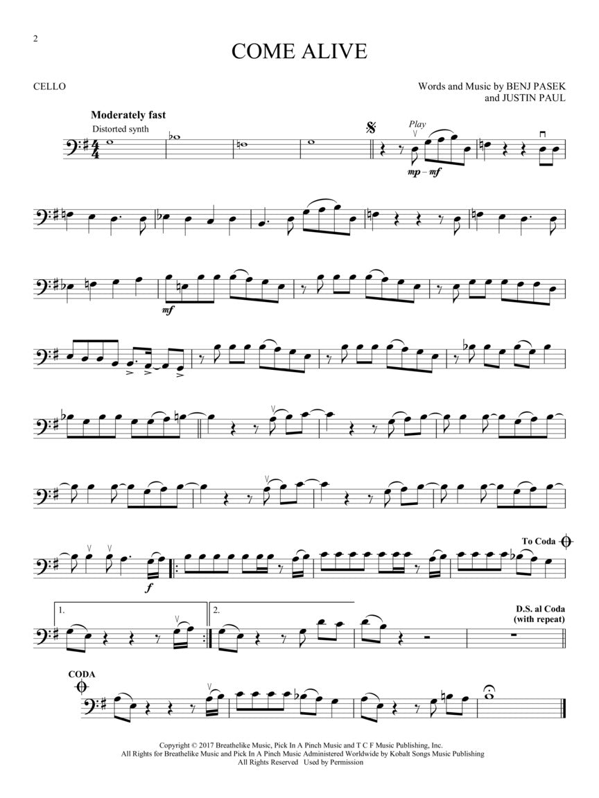 The Greatest Showman - Cello Play Along Book/Ola