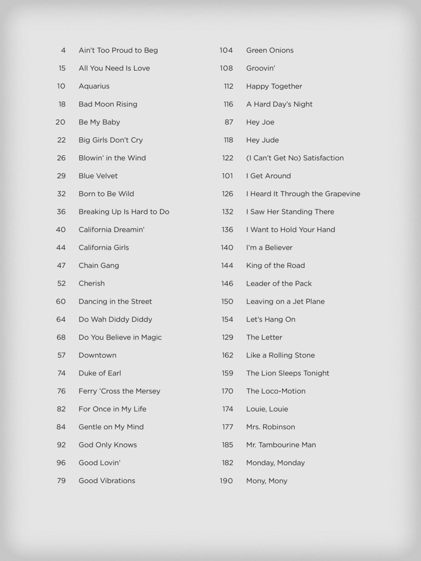 100 Hit Songs Of The 1960's - New Decade Series Easy Piano Book