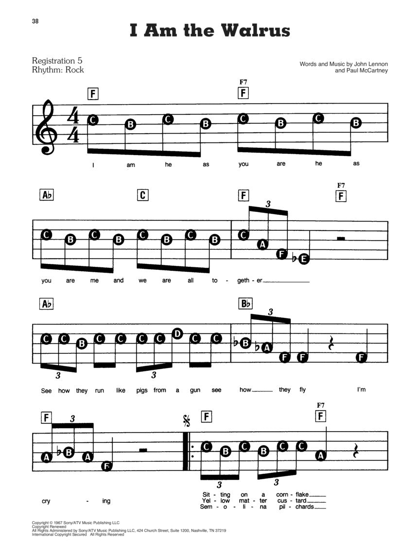 Songs Of The Beatles - Easy Play Piano Songbook (3rd Edition)