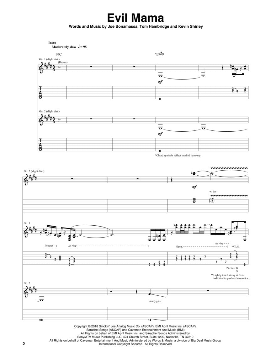 Joe Bonamassa - Redemption Guitar Tab Book