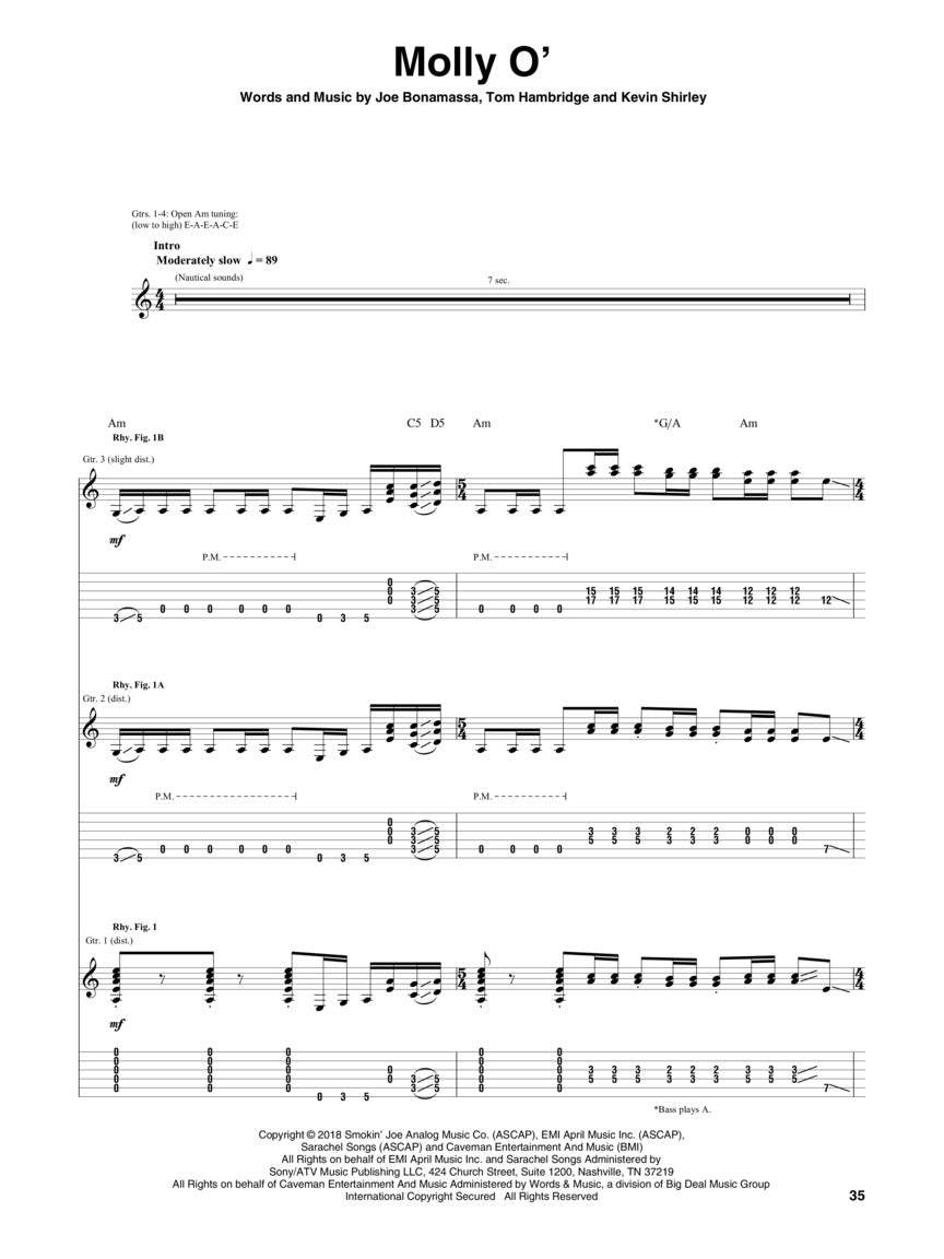 Joe Bonamassa - Redemption Guitar Tab Book