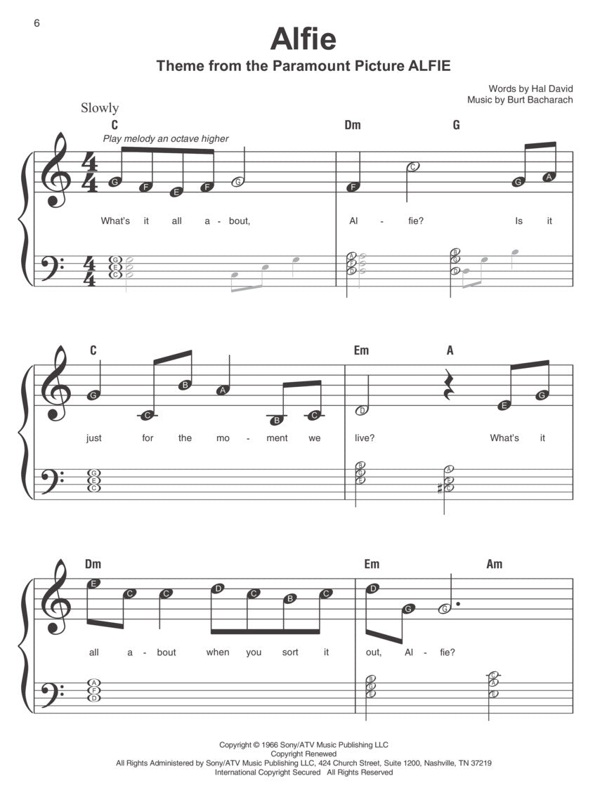 Movie Songs - Instant Piano Songs Book/Ola