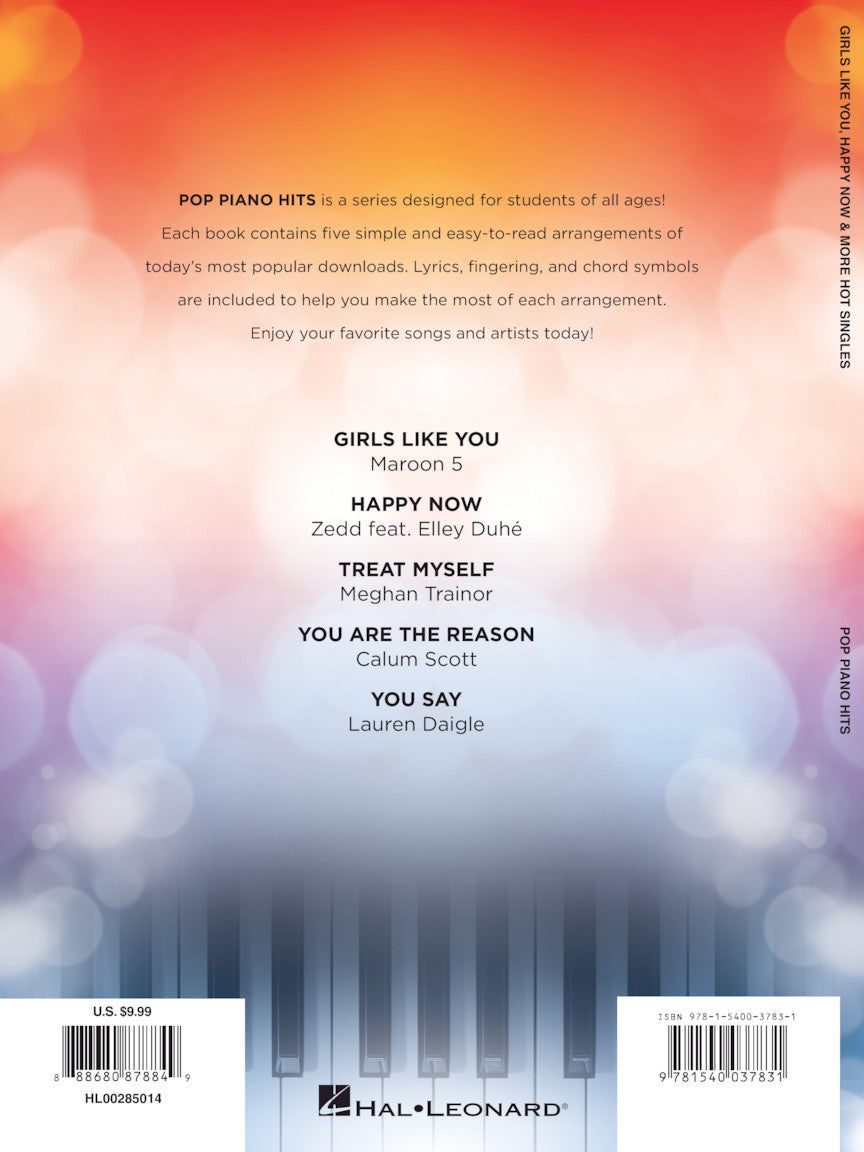 Pop Piano Hits- Girls Like You Happy Now & More Hot Singles Book Keyboard