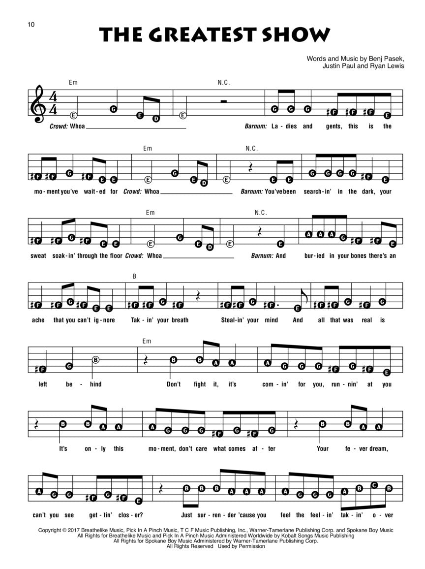 The Greatest Showman - Recorder Fun Book