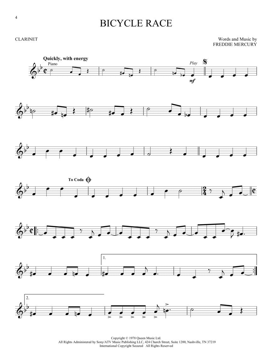 Queen For Clarinet - Updated Edition Play Along Book/Ola