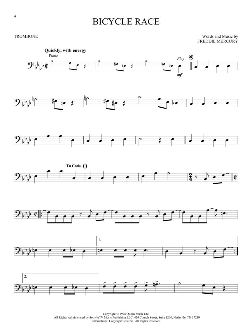Queen For Trombone - Updated Edition Play Along Book/Ola