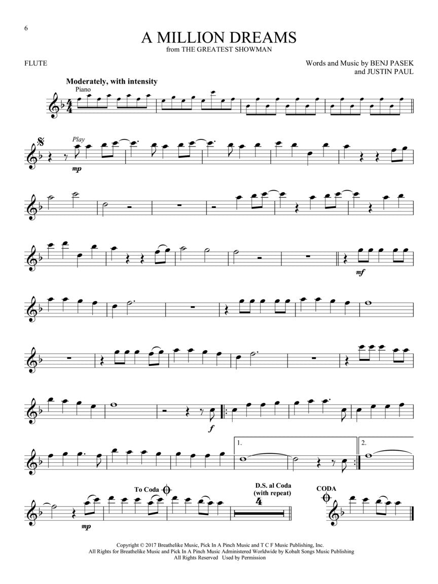 Songs From A Star Is Born, La La Land & The Greatest Showman Flute Play Along Book/Ola
