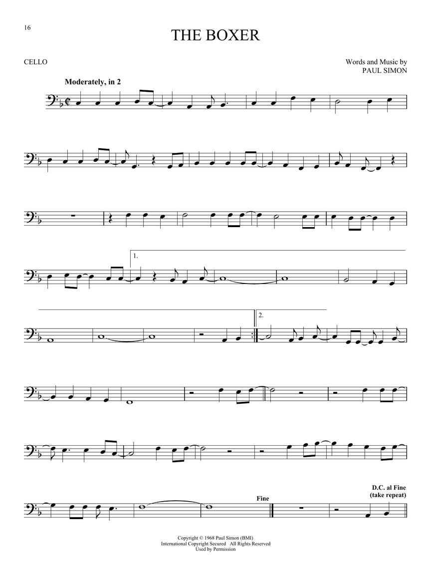 101 Most Beautiful Songs for Cello Book