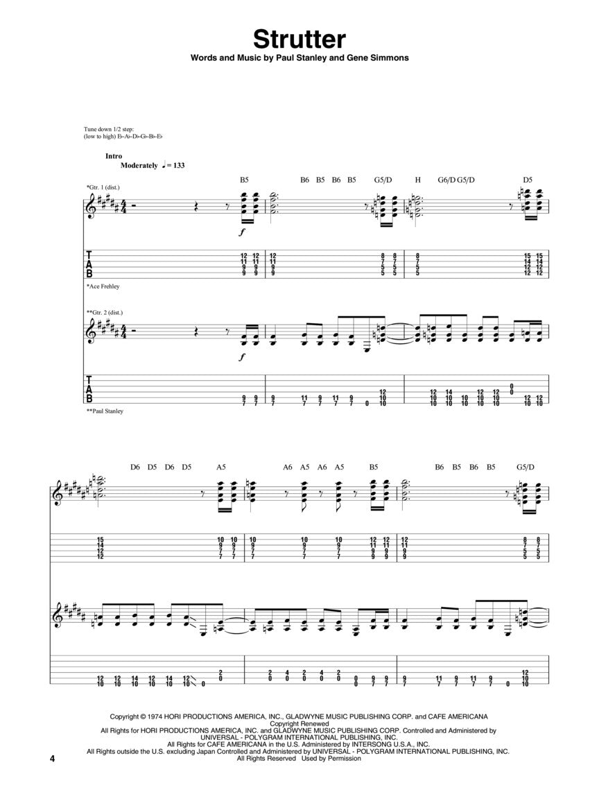 The Very Best Of Kiss - Guitar Tab Book