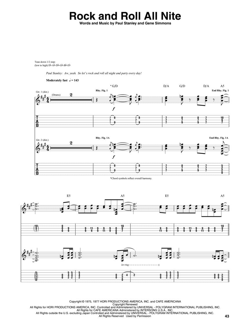 The Very Best Of Kiss - Guitar Tab Book