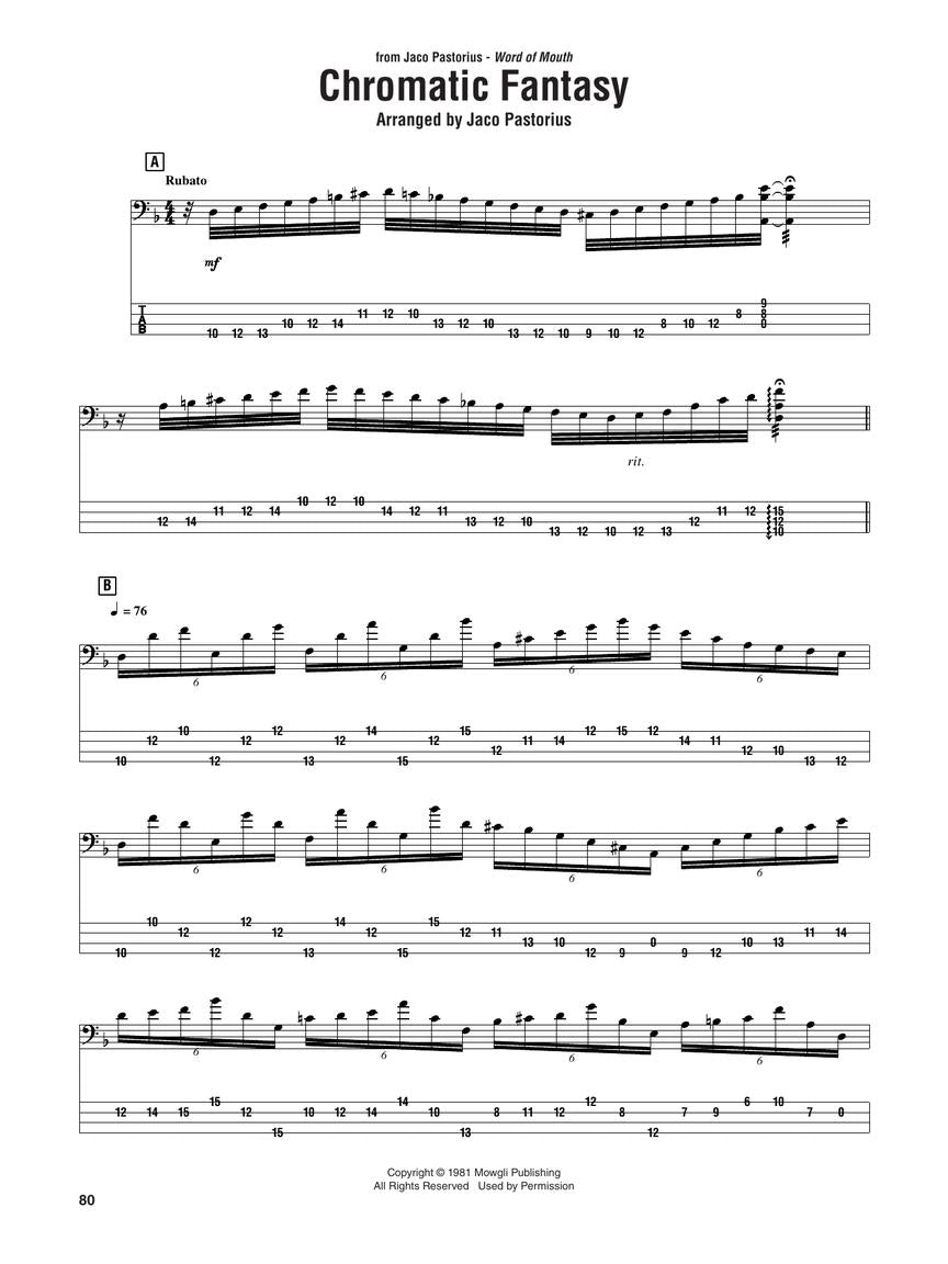 Jaco Pastorius Omnibook for Bass Clef Instruments (43 Songs)