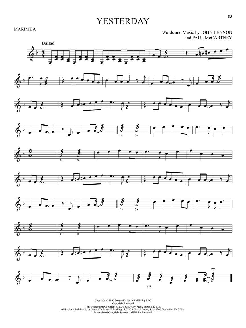 First 50 Songs You Should Play On Marimba Book