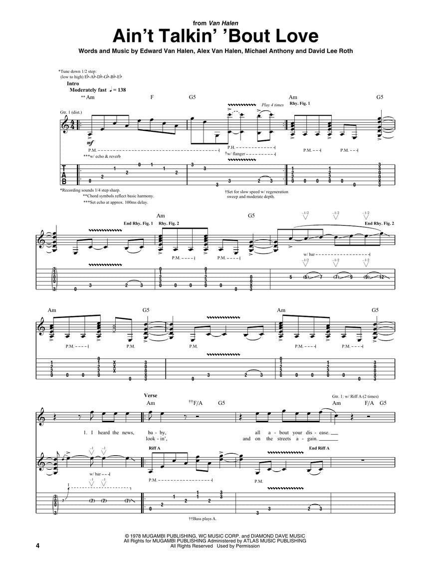 Van Halen - 30 Classics Guitar Tab Book (Updated Edition)