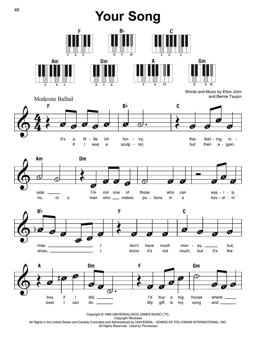 Elton John - Super Easy Piano Songbook