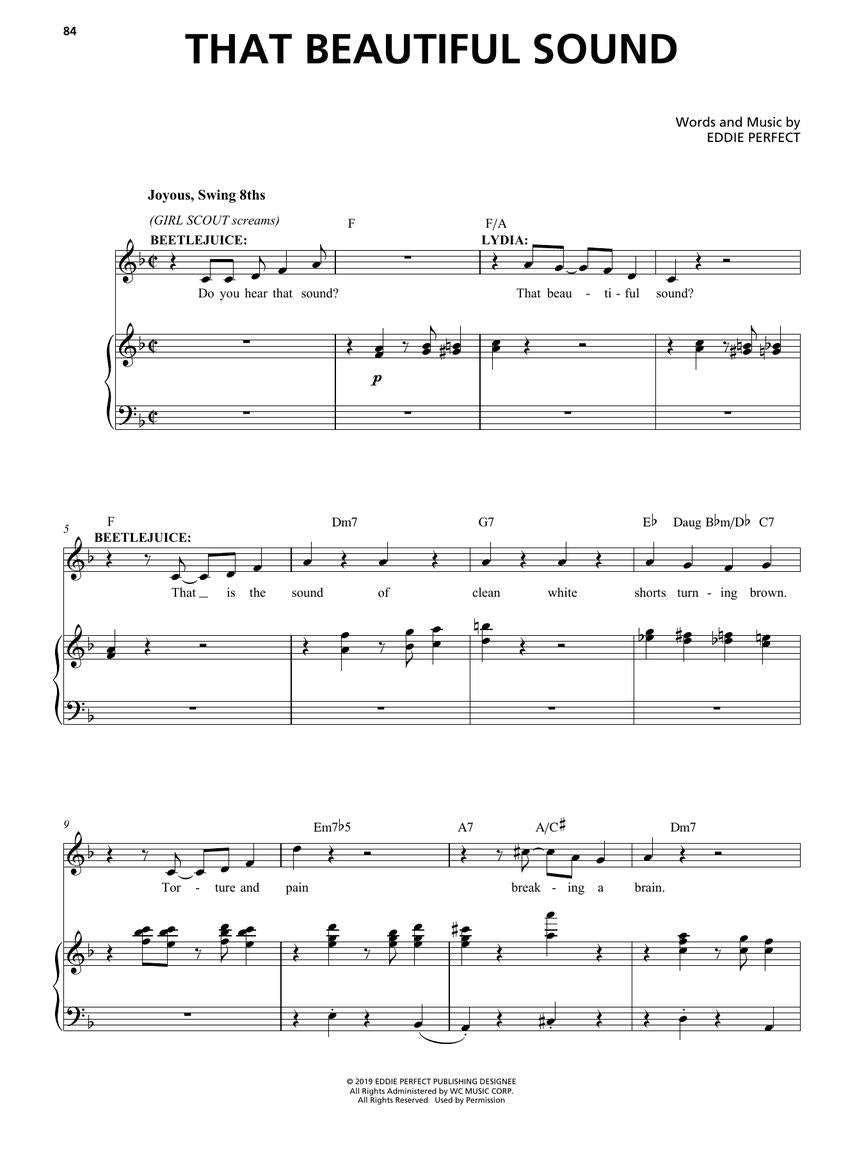 Beetlejuice The Musical - Piano/ Vocal Selections Songbook