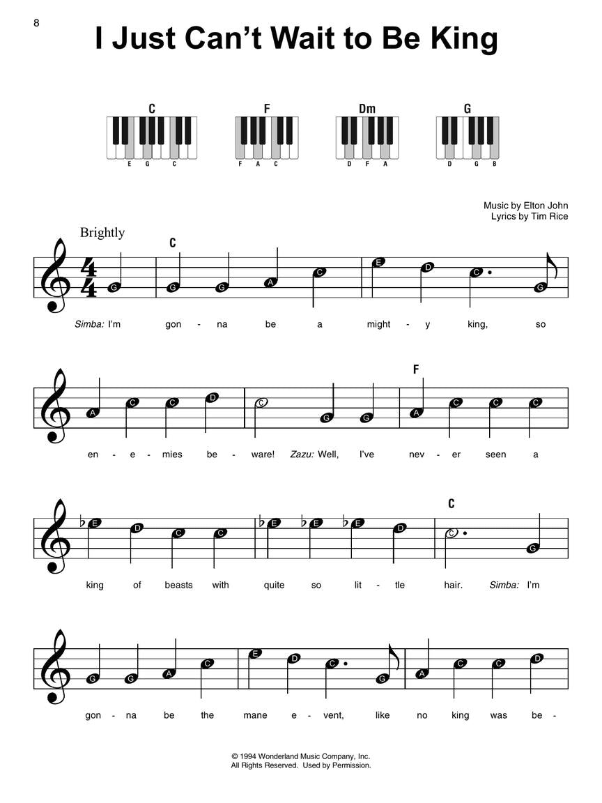 The Lion King - Super Easy Piano Songbook