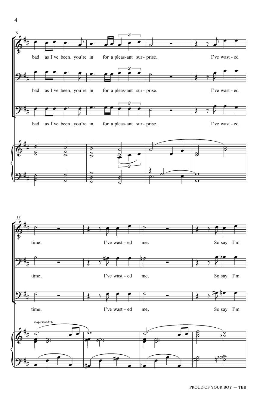 From Aladdin: Proud Of Your Boy - Tenor /Bass (TBB) Sheet Music
