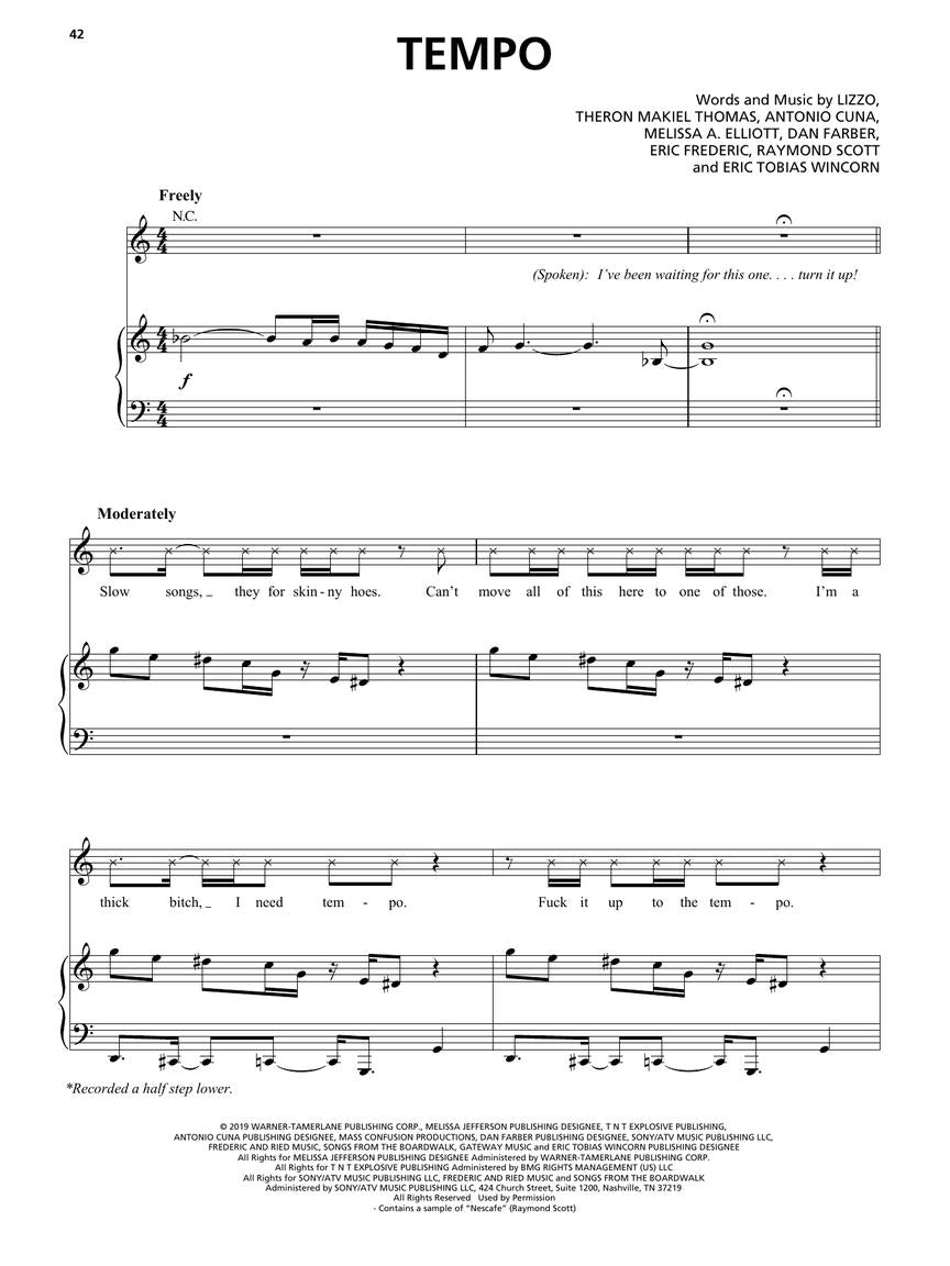 Lizzo - Cuz I Love You PVG Songbook