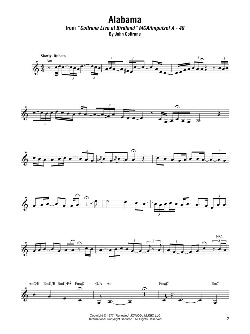 John Coltrane Omnibook - E Flat Instruments (50 Songs) Jazz