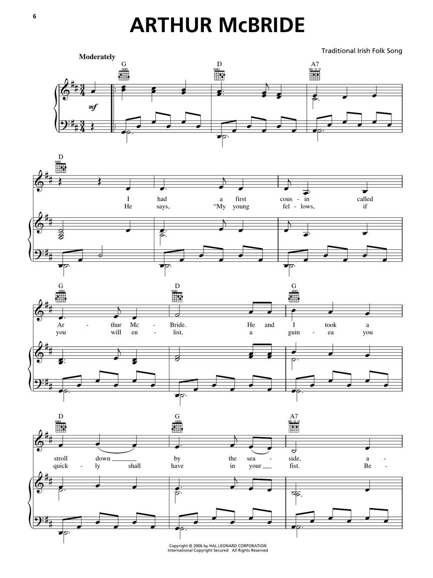 Irish Pub Songs PVG Songbook (40 Songs)