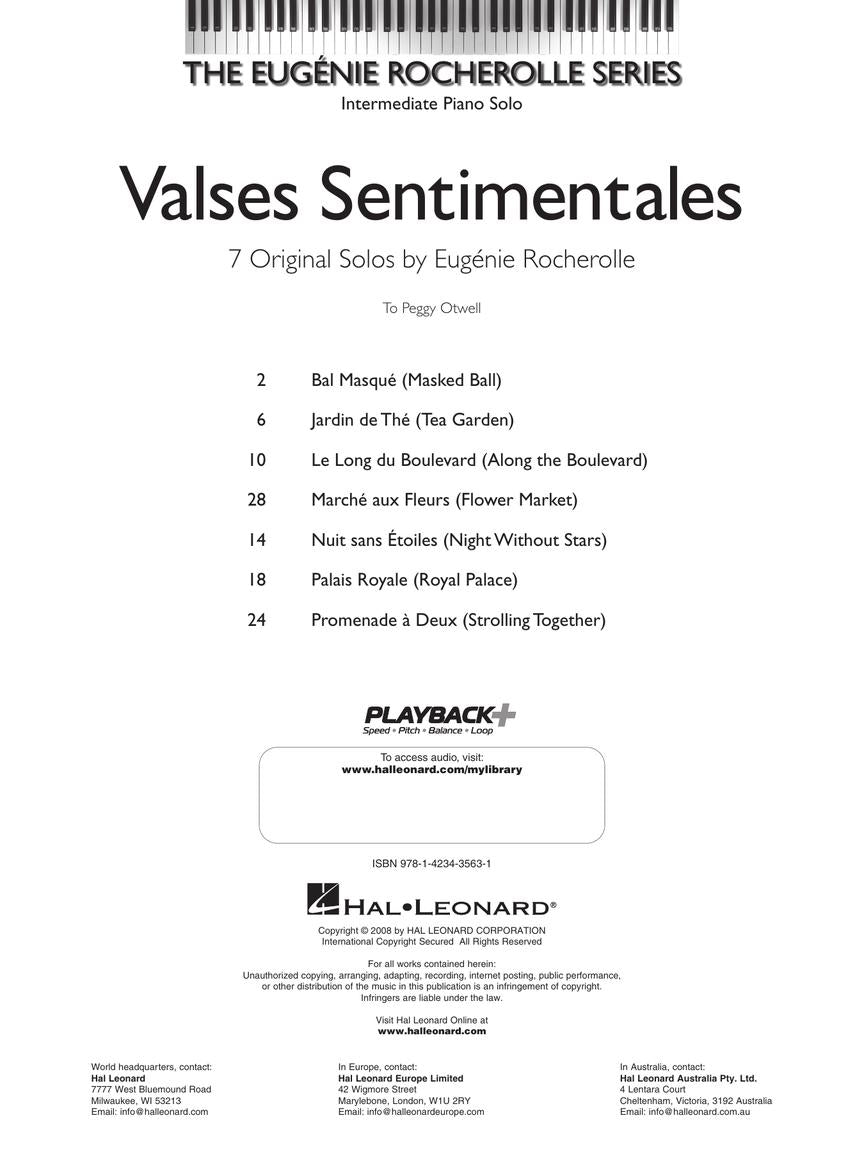 Valse Sentimentales Intermediate Piano Solos Book/Cd