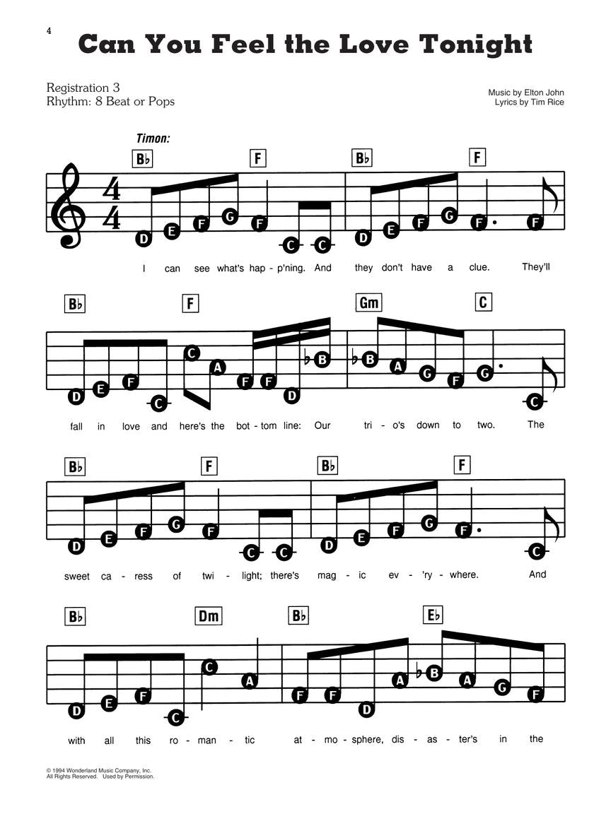 The Lion King (2019) - Ez Play Piano Volume 146 Songbook