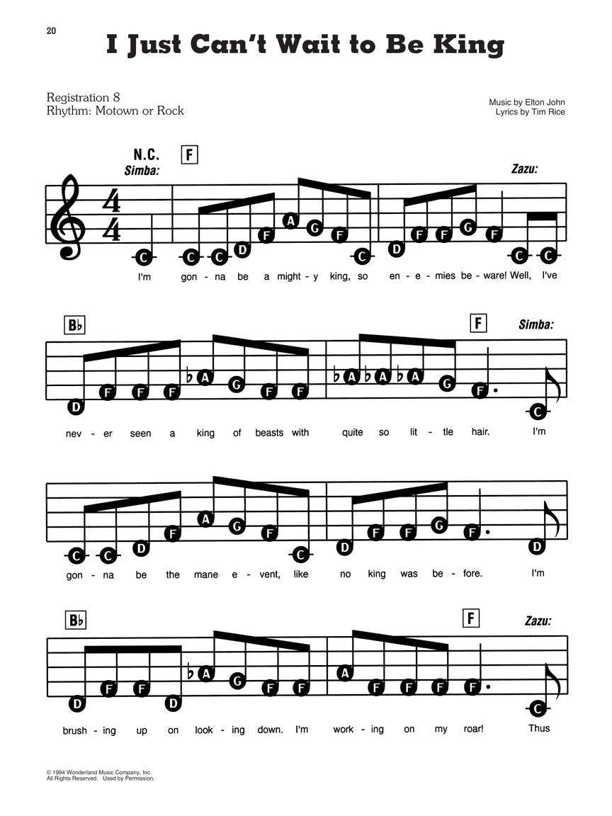 The Lion King (2019) - Ez Play Piano Volume 146 Songbook