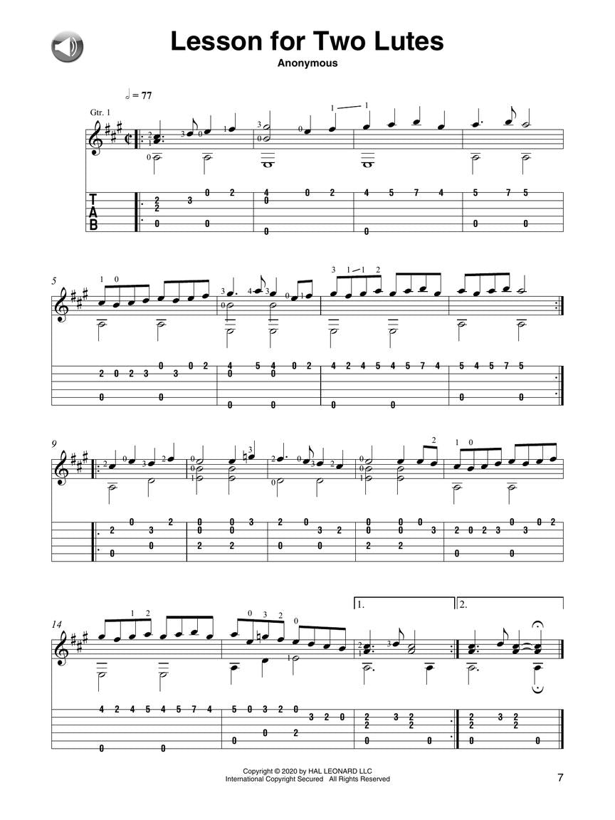 Classical Music For Guitar Duet Book/Ola