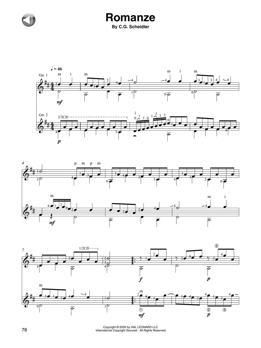 Classical Music For Guitar Duet Book/Ola
