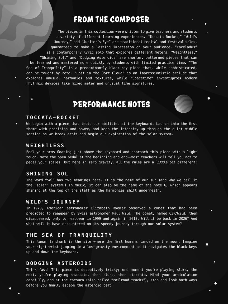 Weightless - 10 Interstellar Pieces for Piano Book