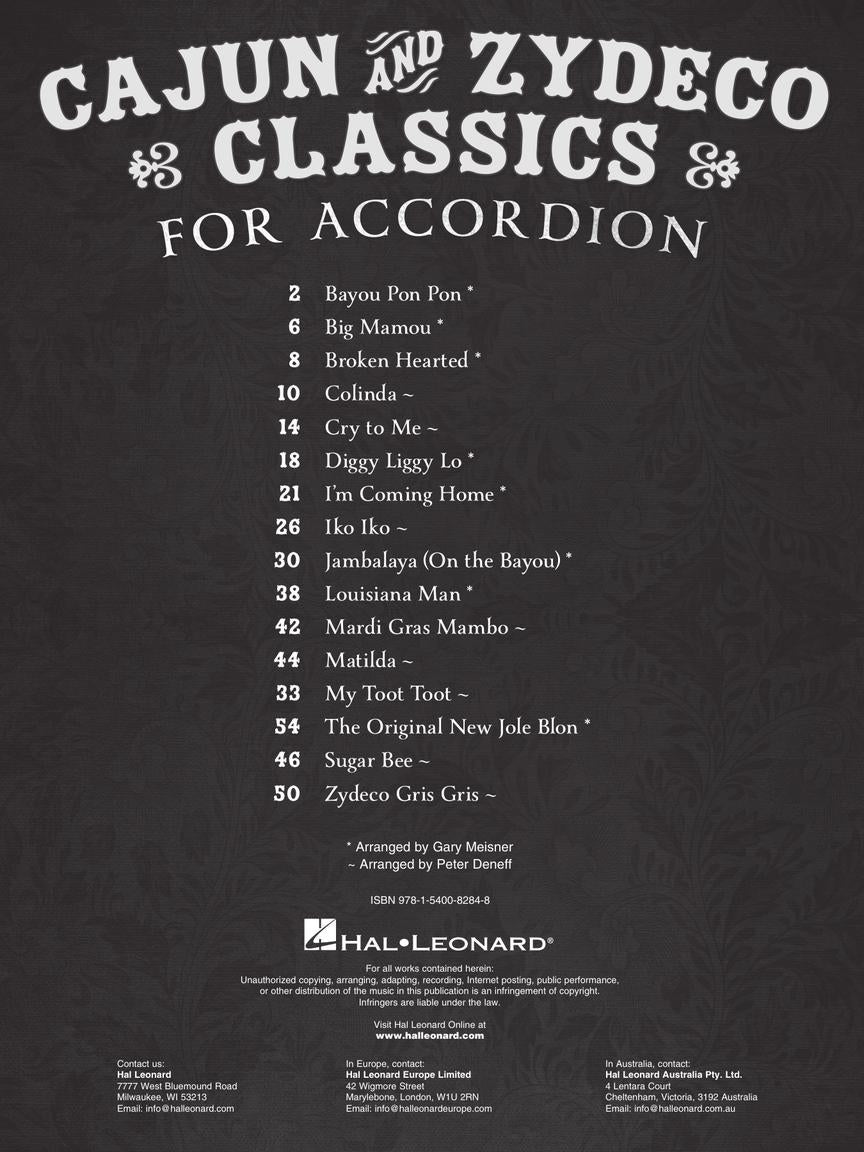 Cajun And Zydeco Classics For Accordion Book
