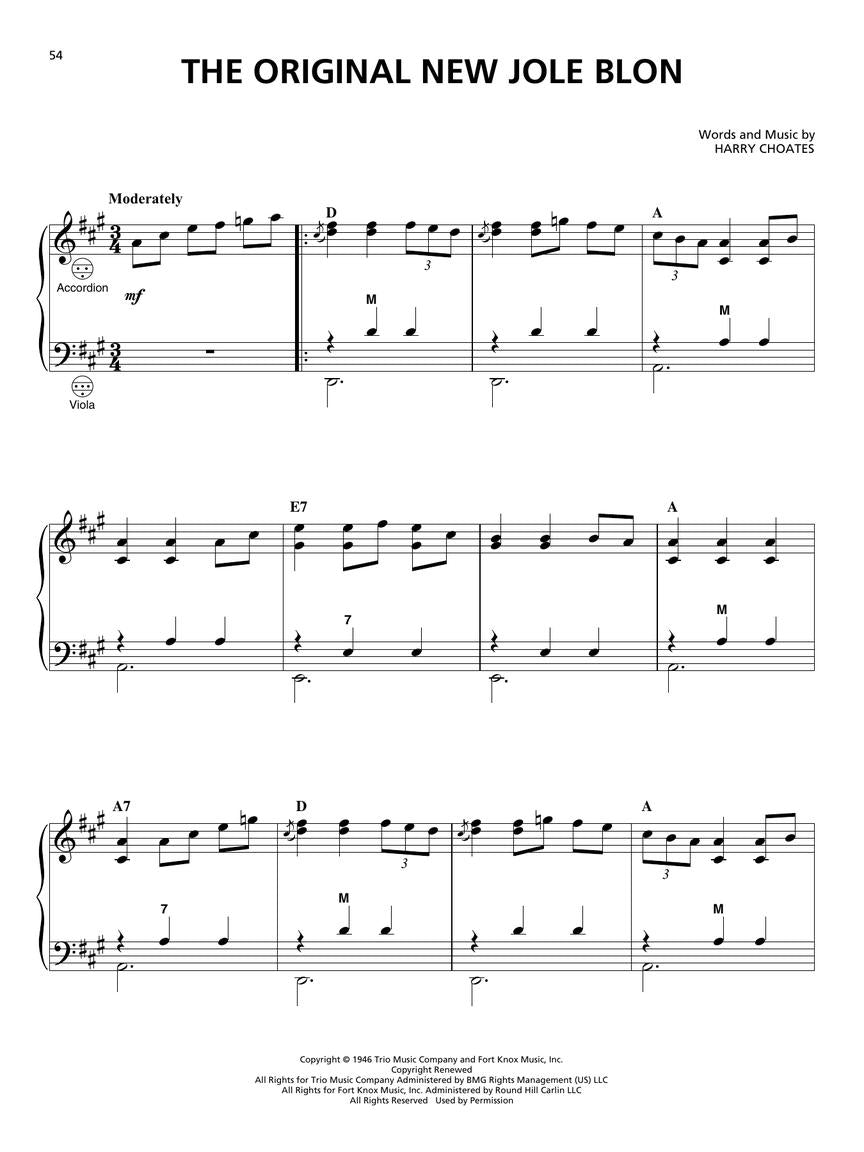 Cajun And Zydeco Classics For Accordion Book