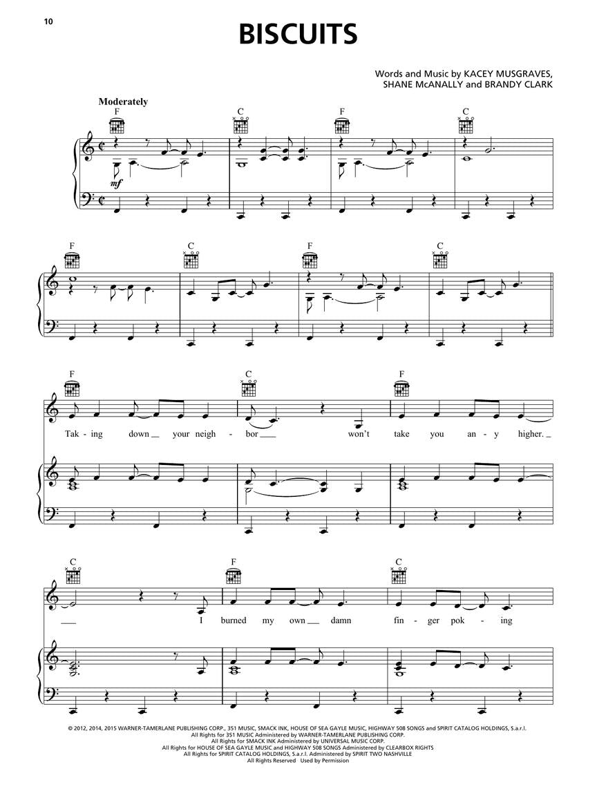 Country Sheet Music Piano/Vocal/Guitar Songbook (2010-2019)