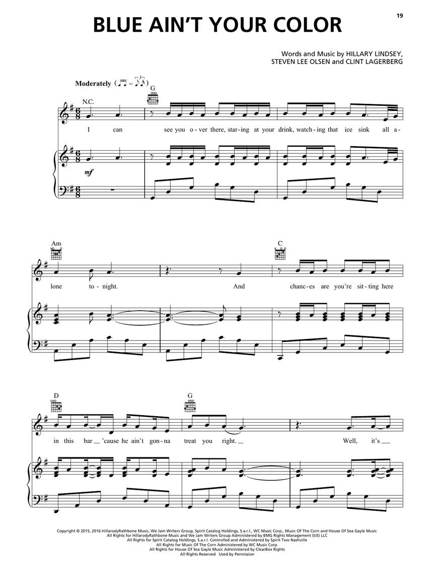 Country Sheet Music Piano/Vocal/Guitar Songbook (2010-2019)