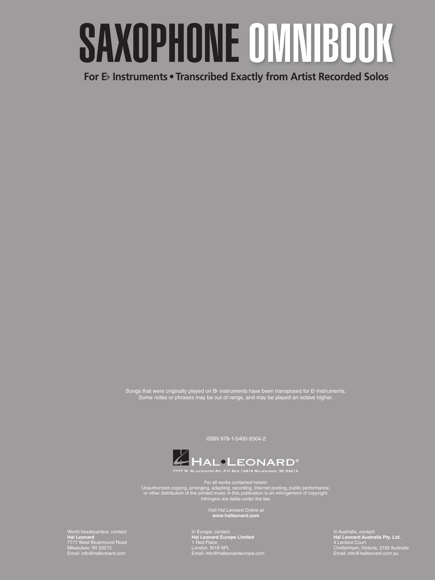 Saxophone Omnibook For Eb Instruments (53 Songs)