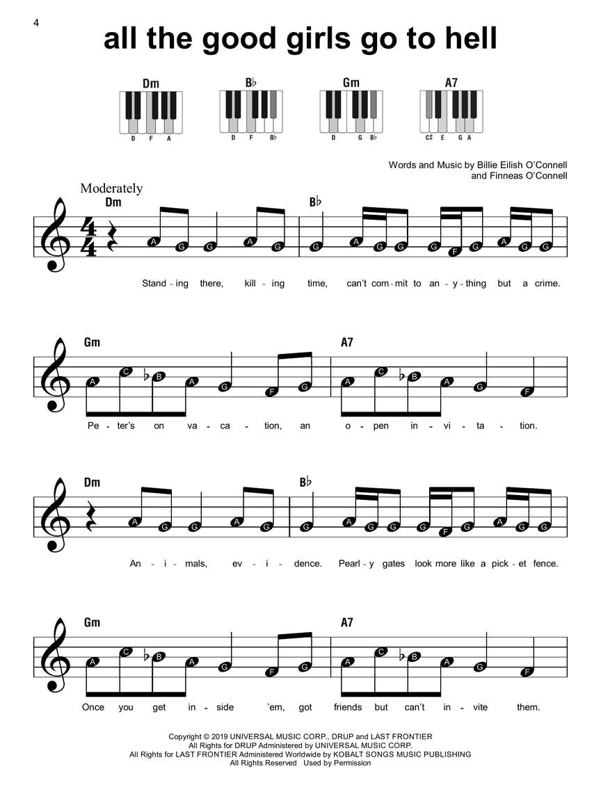 Billie Eilish - Super Easy Piano Songbook