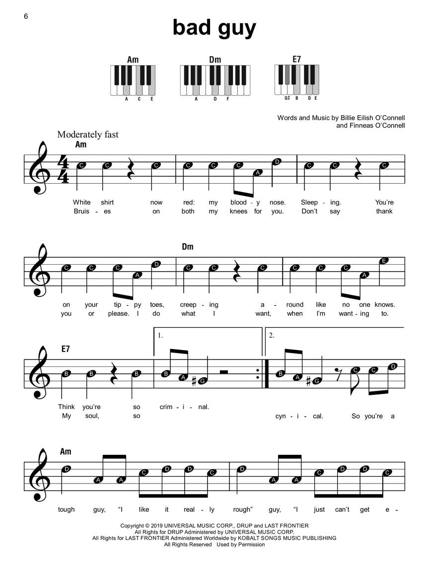 Billie Eilish - Super Easy Piano Songbook