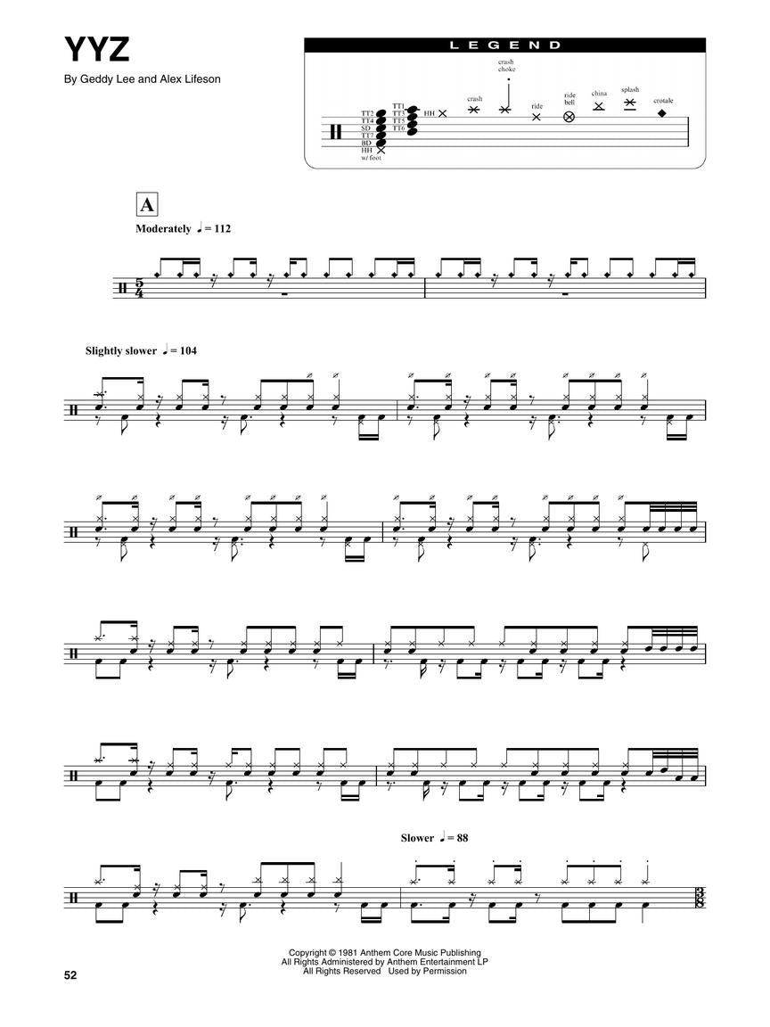 Rush - Drum Play-Along Volume 50 Book