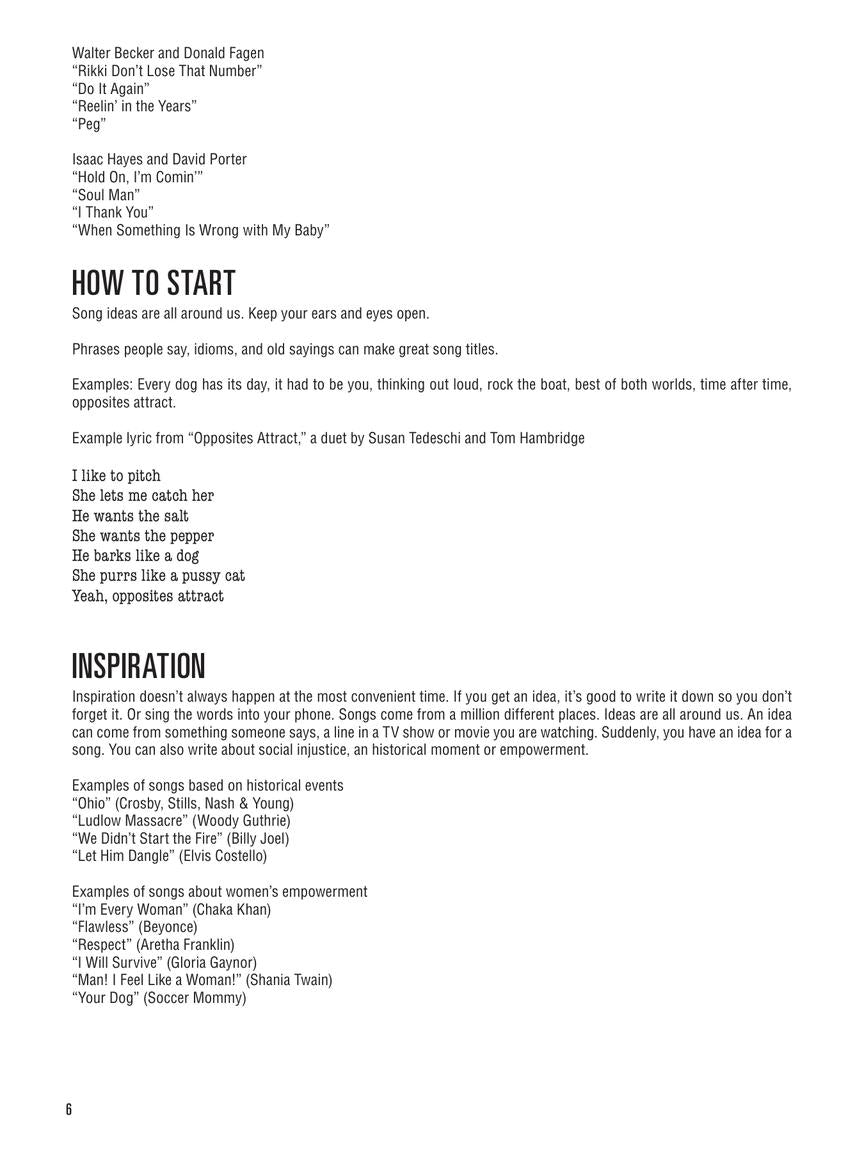 Hal Leonard Songwriting Method Book/Ola