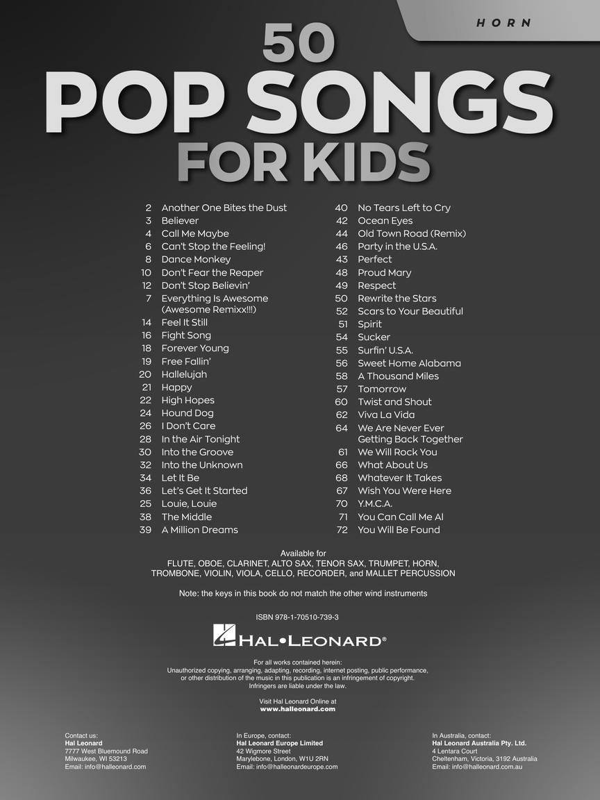 50 Pop Songs for Kids for Horn Book