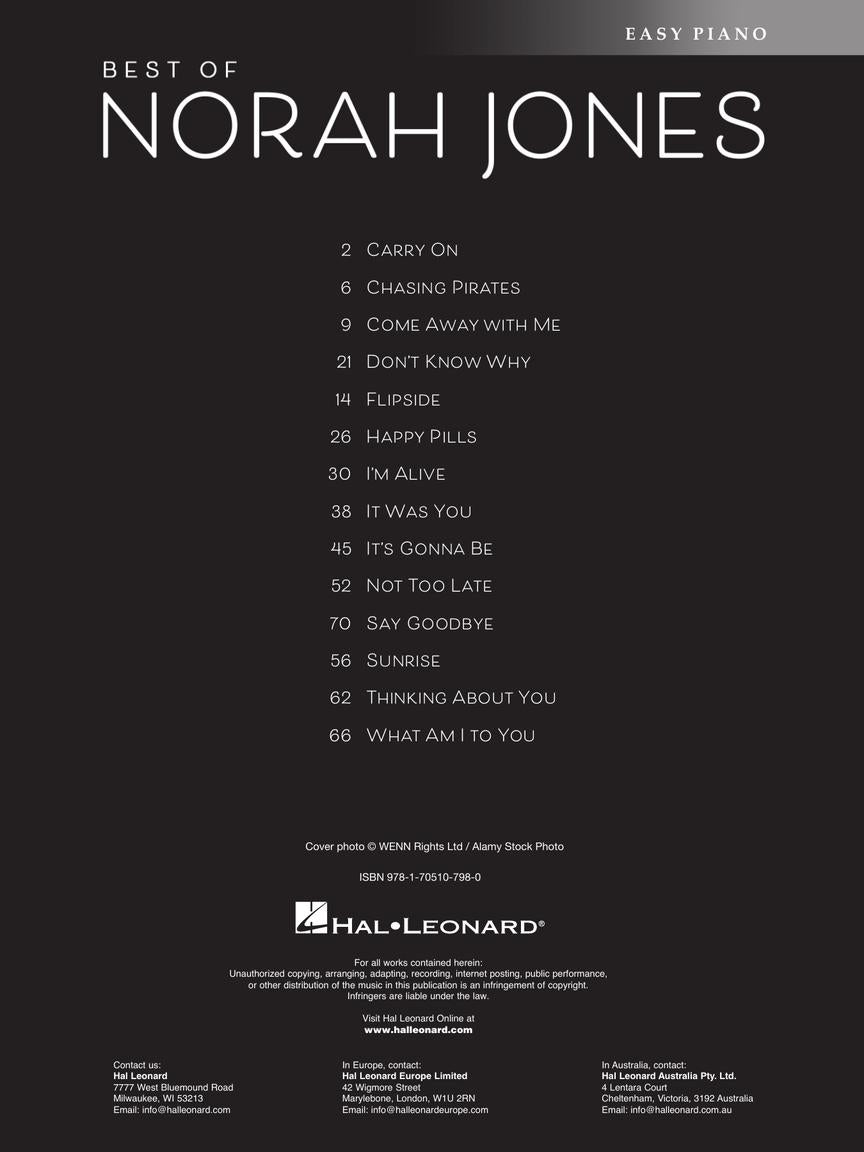 The Best Of Norah Jones - For Easy Piano Songbook