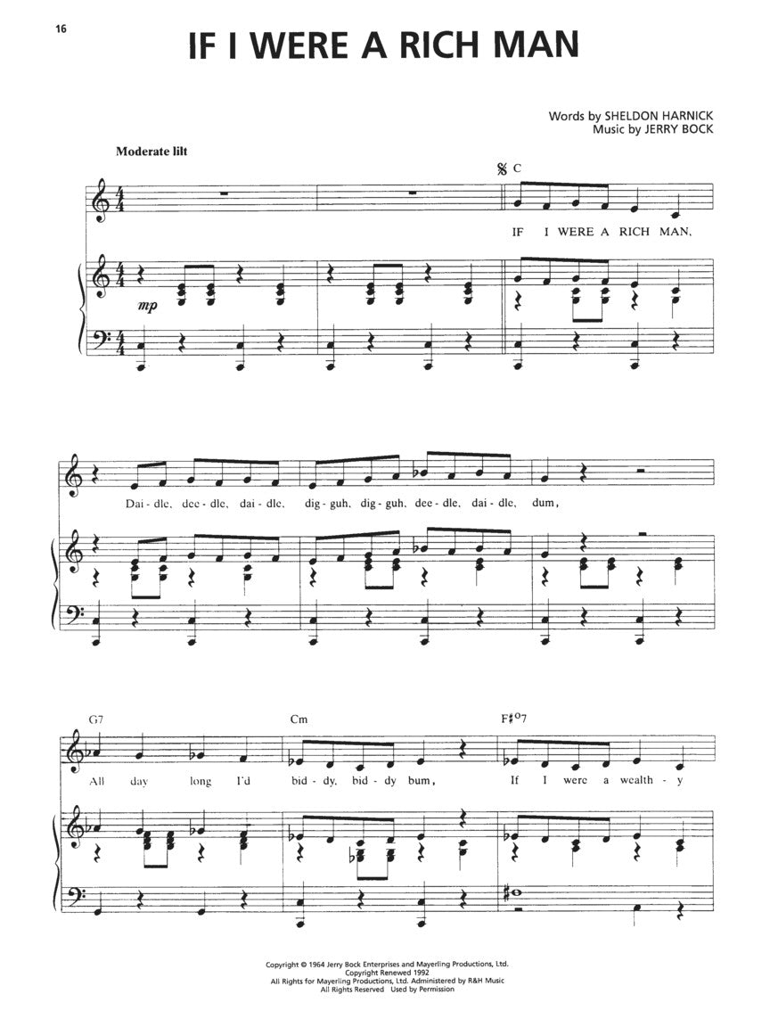 Fiddler On The Roof - Vocal Selections PVG Songbook