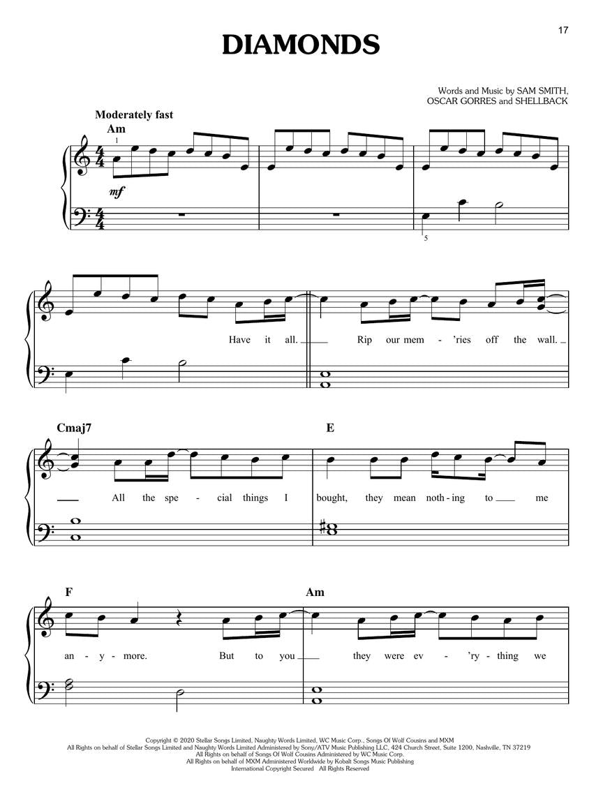Chart Hits Of 2020-2021 For Easy Piano Book